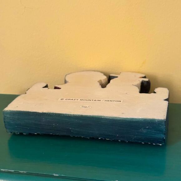 Vintage Crazy Mountain Henton Love Will Keep us Warm statue w seated snowmen - Picture 6 of 6